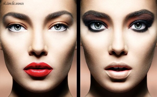 Никогда не забывайте про правило идеального макияжа: акцент делают либо на глаза, либо на губы.