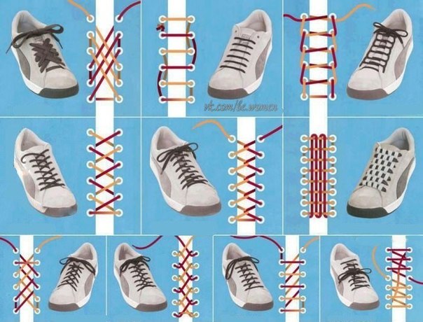 10 способов креативно завязать шнурки!