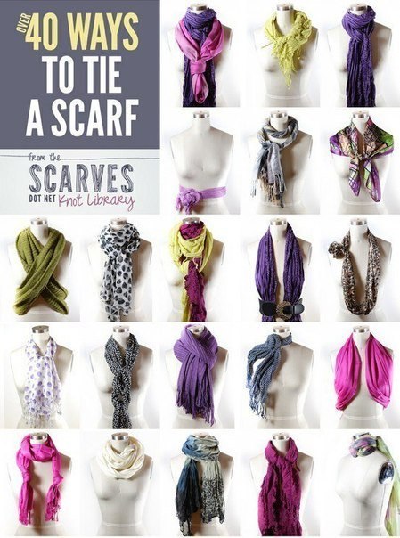 40 способов красиво и оригинально оформить палантин/шарф.