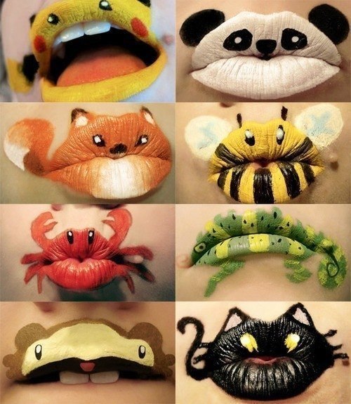 Животные на губах! :)